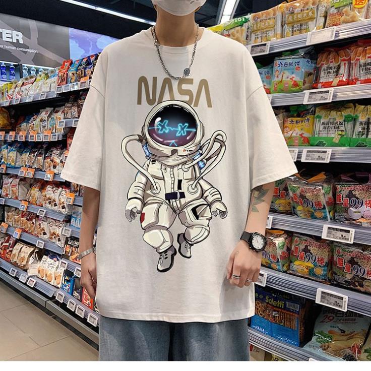 Áo Thun Nam Nữ Form Rộng Tay Lỡ Local brand Phi Hành Gia Freesize Street wear Phong Cách Chất Cotton AN111