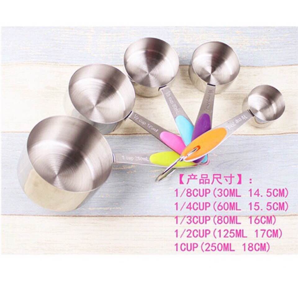 Bộ 10 cup thìa đong inox