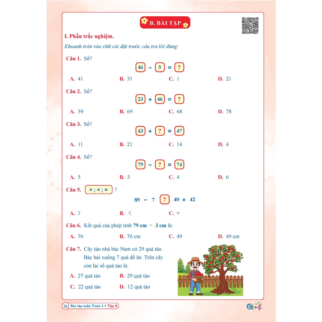 Sách-Bài Tập Tuần Toán Lớp 1 Tập 2