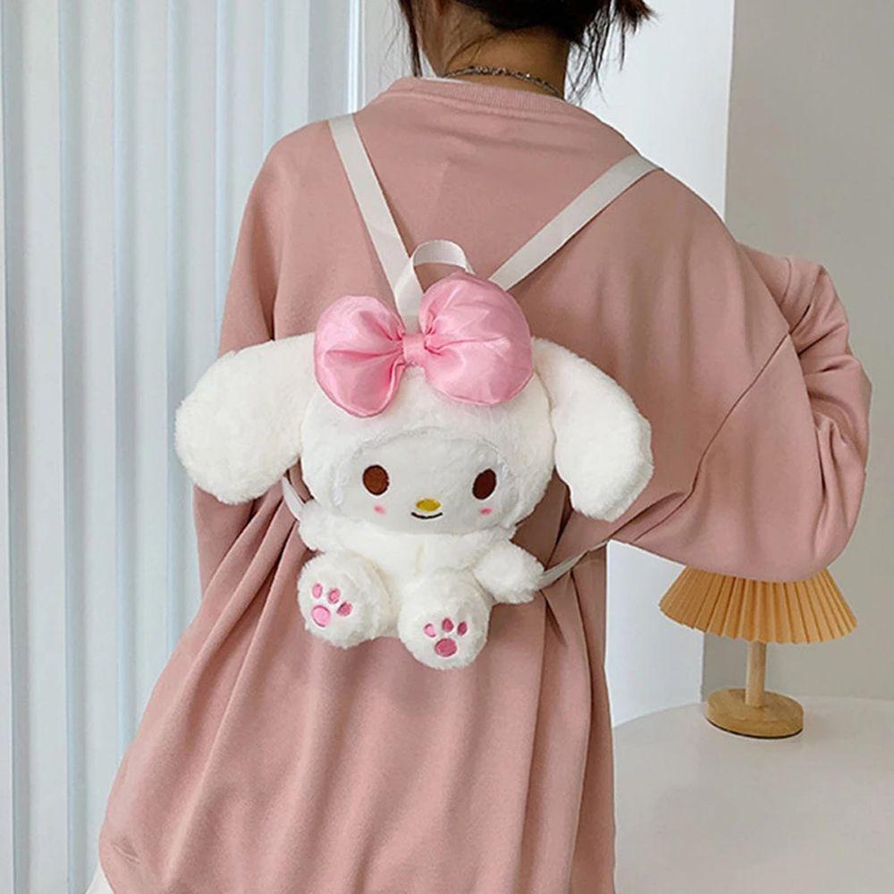 Ba Lô Bông Mềm Mại Hình Búp Bê QUINTON My Melody Khóa Kéo Cho Học Sinh