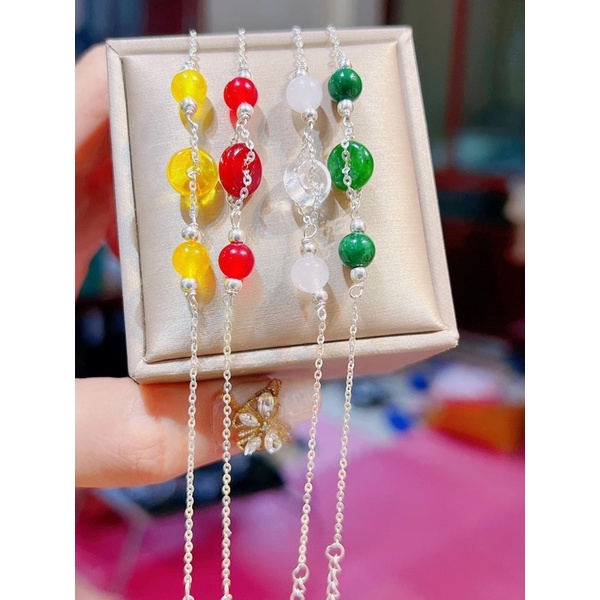 Vòng tay bạc ta phối đồng điếu cẩm thach
