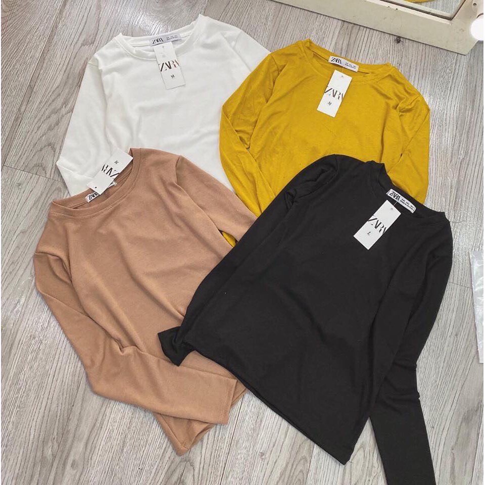Áo Thun Body Dài Tay Nữ Thu Đông 🦋 Áo Phông Cổ Tròn Dáng Ôm 4 Màu 🦋 | BigBuy360 - bigbuy360.vn