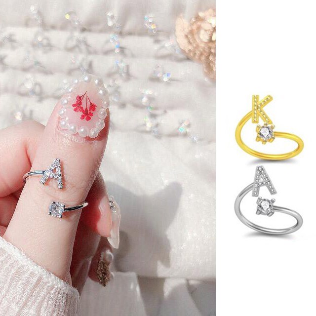 Nhẫn chữ cái hở tùy chỉnh cho nữ