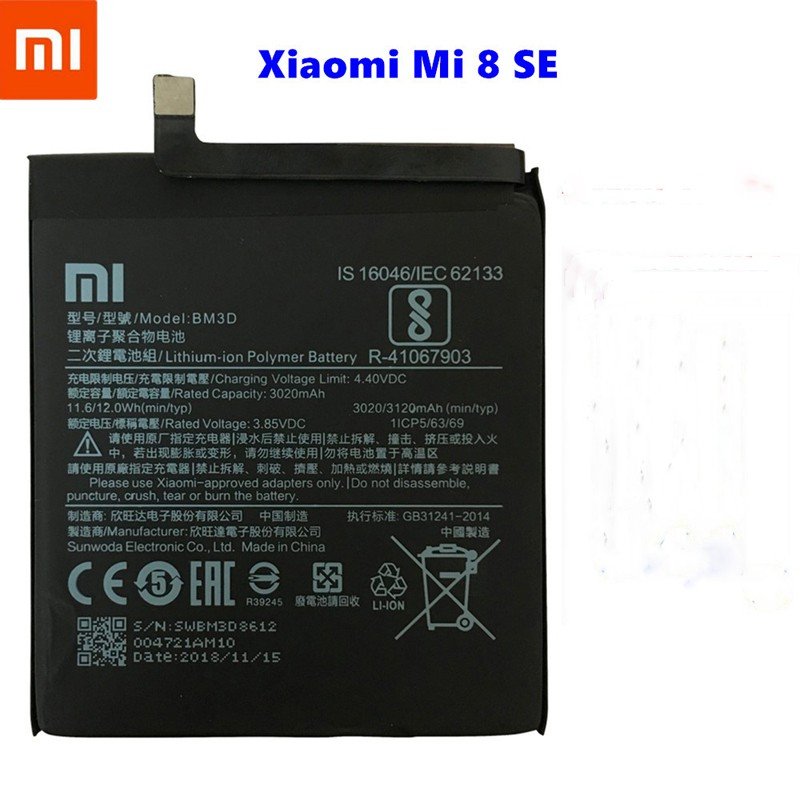 Pin Xiaomi Mi 8 SE BM3D zin, thay pin xiaomi Mi 8 se Bm3d chính hãng