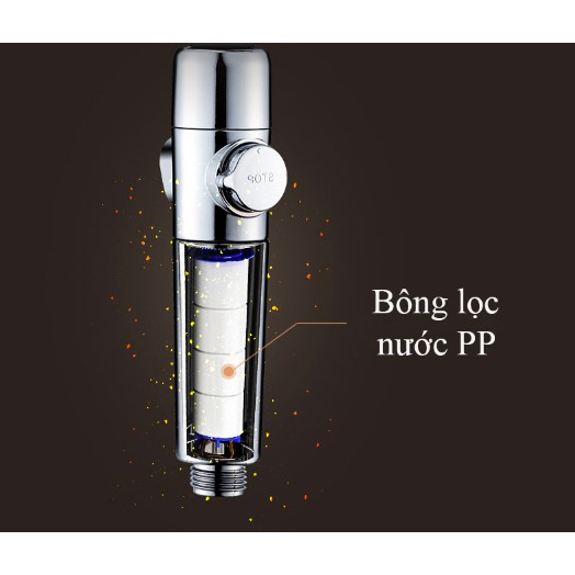 Vòi Sen Tăng Áp Loại To 7.8cm BOOSTER X50 Có Lõi Lọc Có Nút Stop