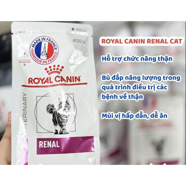 Thức ăn cho mèo hỗ trợ chức năng thận - Túi 2Kg. Hạt Cho Mèo Royal Canin Renal. Đồ ăn cho mèo bị thận.