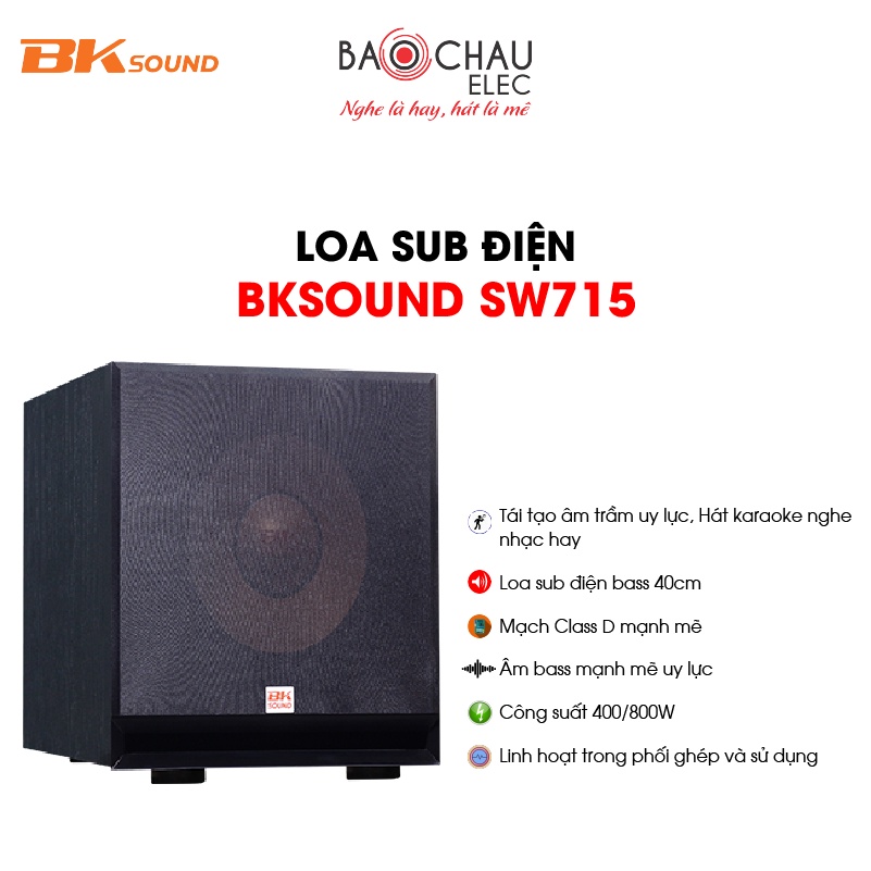 [CHÍNH HÃNG] Loa Sub Karaoke BKSound SW715 | Sub Điện Bass 40cm - Karaoke, Nghe Nhạc, Xem Phim Cực Hay (Giá 1 Chiếc)