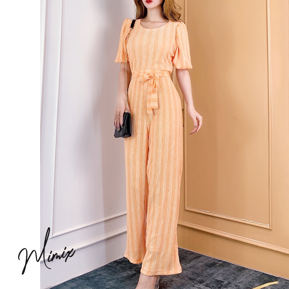 [Mã FATP17 giảm 50K đơn 200K] Jumpsuit họa tiết sọc tay phồng MIMIX CA5225 | BigBuy360 - bigbuy360.vn