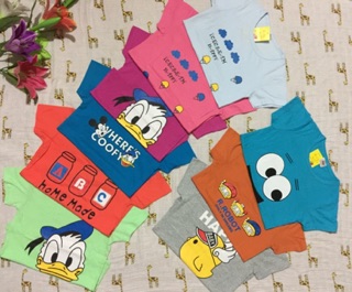 Bộ cotton cộc tay trẻ em bé trai bé gai