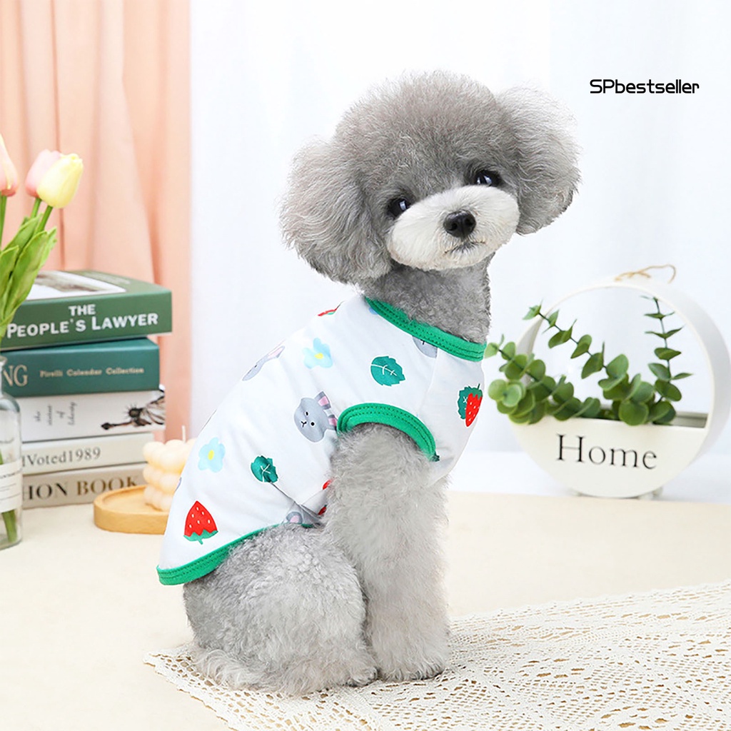 Áo thun cổ tròn thoáng khí thời trang mùa hè cho thú cưng