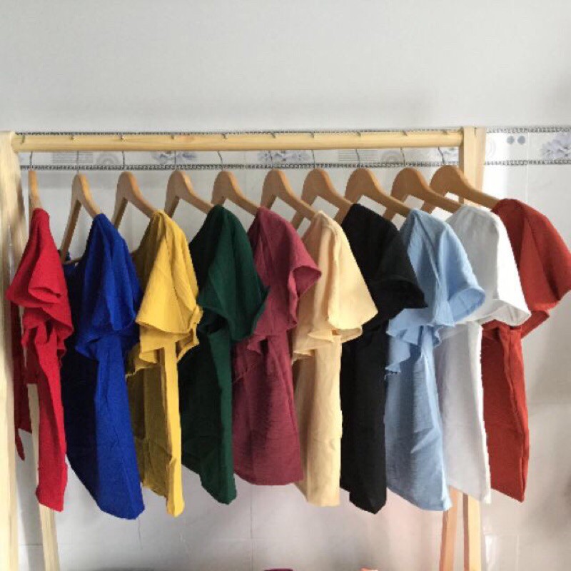 Áo croptop bèo lệch vai  có ảnh thật
