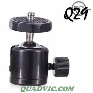 Ball head xoay 360 đầu chuyển đổi 3 phần 8 sang 1 phần 4 gắn đầu kẹp điện thoại livestream QUADVIC.COM