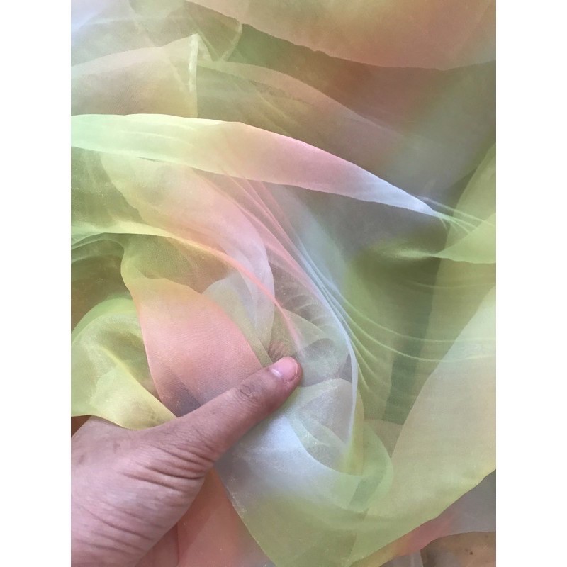 Vải voan kính cầu vồng 7 màu mềm mịn siêu xinh