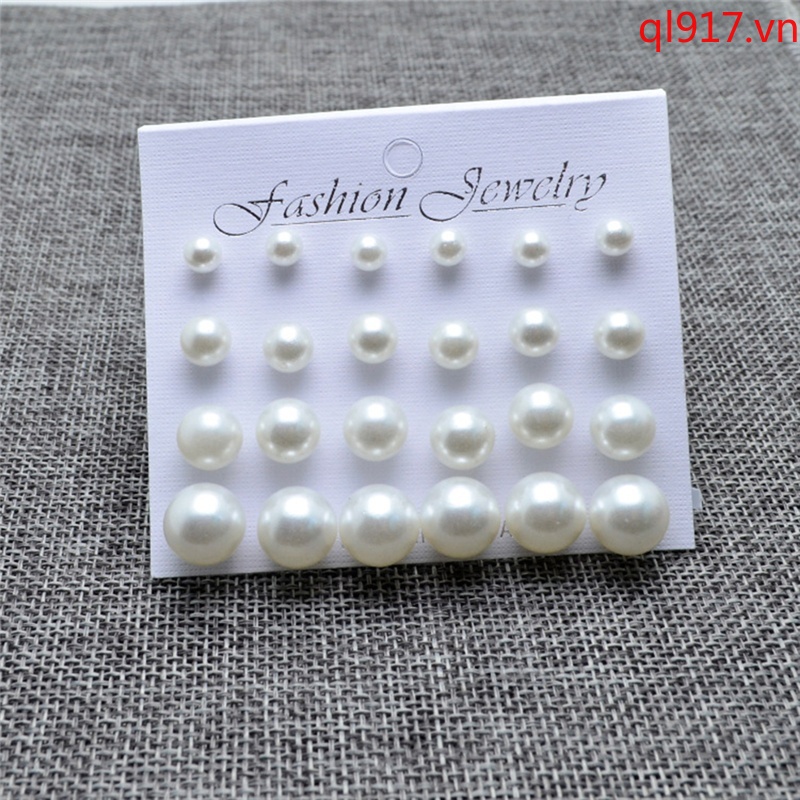 Bộ Bông Tai Đính Ngọc Trai Bằng Thép Không Gỉ Thiết Kế Đơn Giản Thời Trang