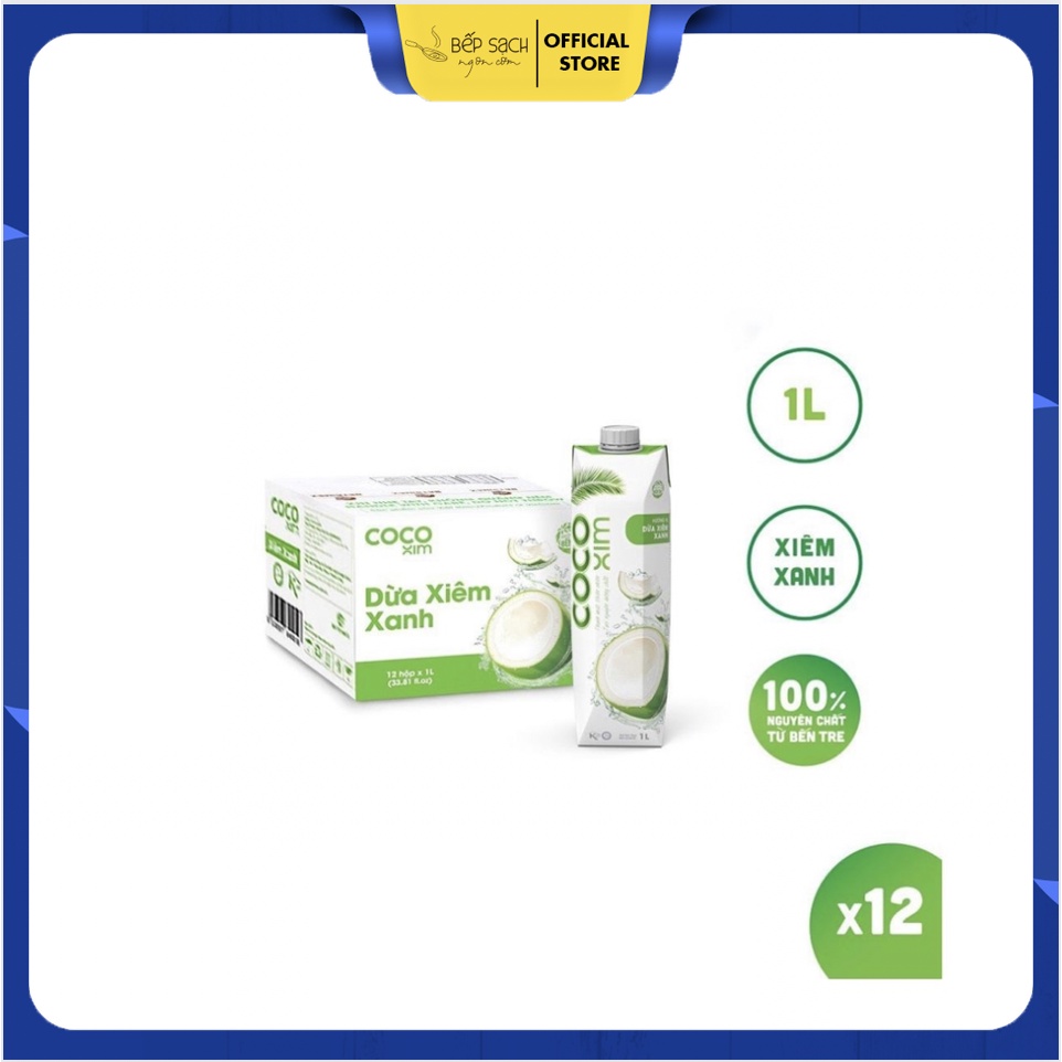 Nước Dừa Đóng Hộp Cocoxim Dung Tích 1000ml/Hộp - Dừa Xuất Khẩu - Nước Dừa Tươi, Giải Khát