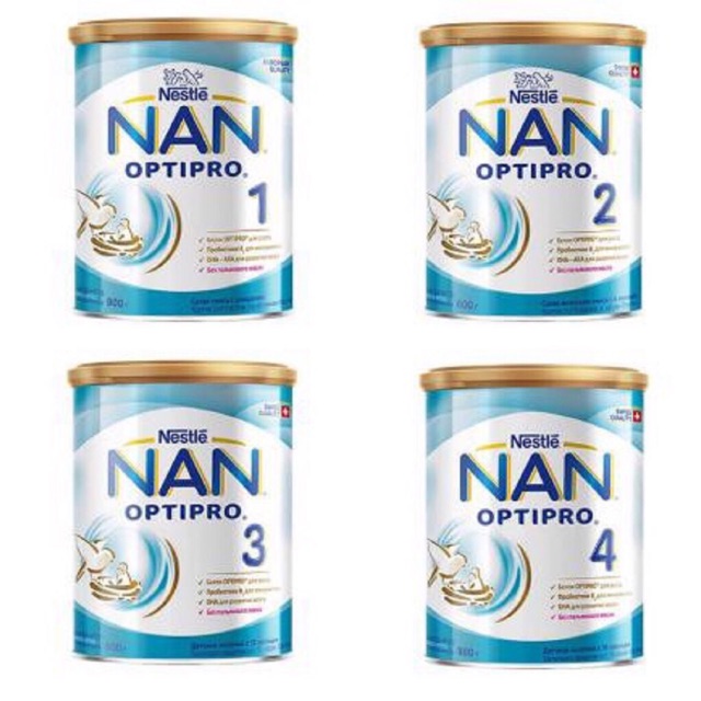 Combo 2 Lon Sữa Nan Nga số 1,2,3,4 800g