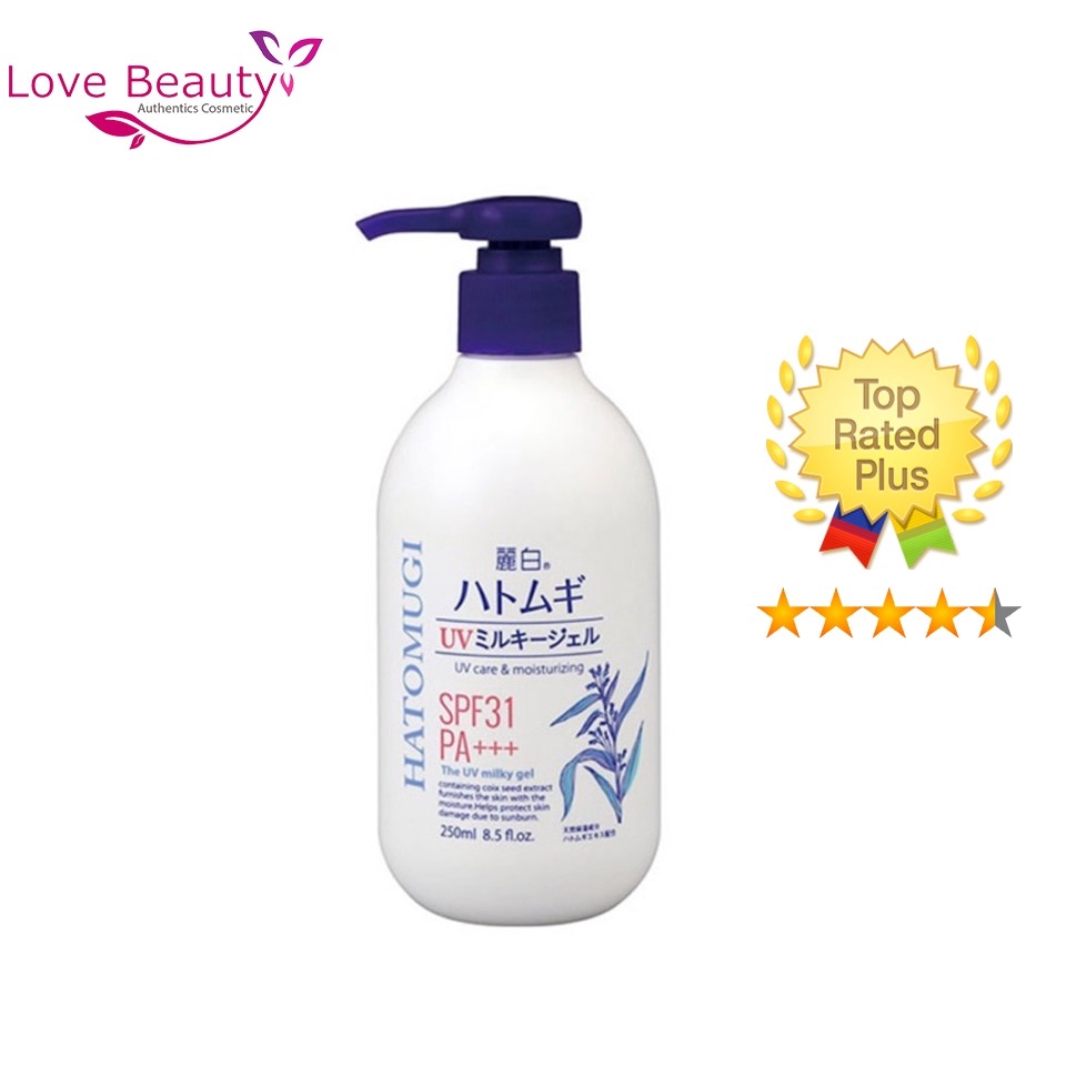 Sữa dưỡng thể ngày chống nắng Hatomugi UV Milky Gel SPF31 PA+++ 250ml