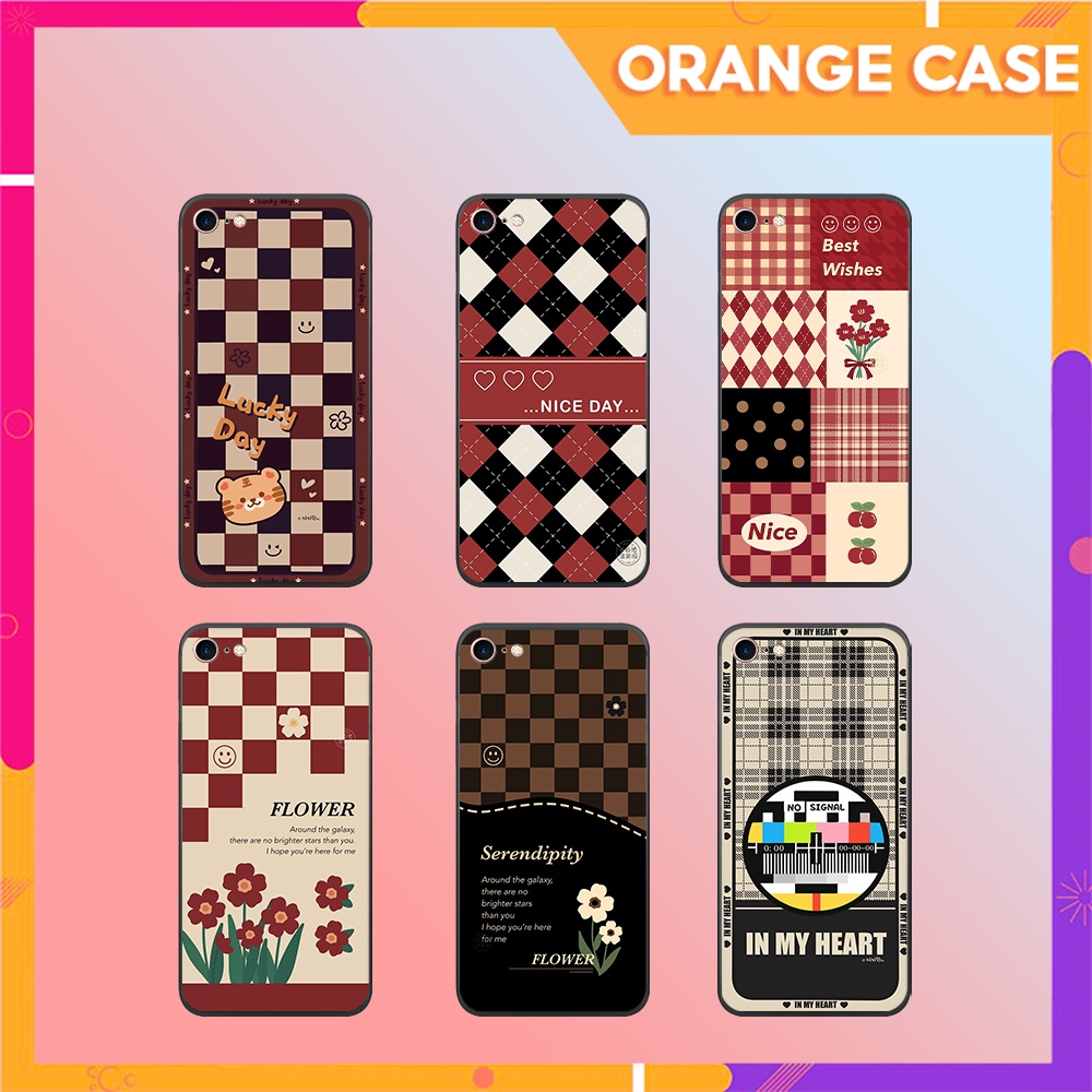 Ốp lưng IP 5/ 5S/ 6/ 6S/ 6 plus/ 6s plus/ 7/ 8/ se 2020 hoạ tiết caro độc đáo nhựa dẻo cạnh mềm