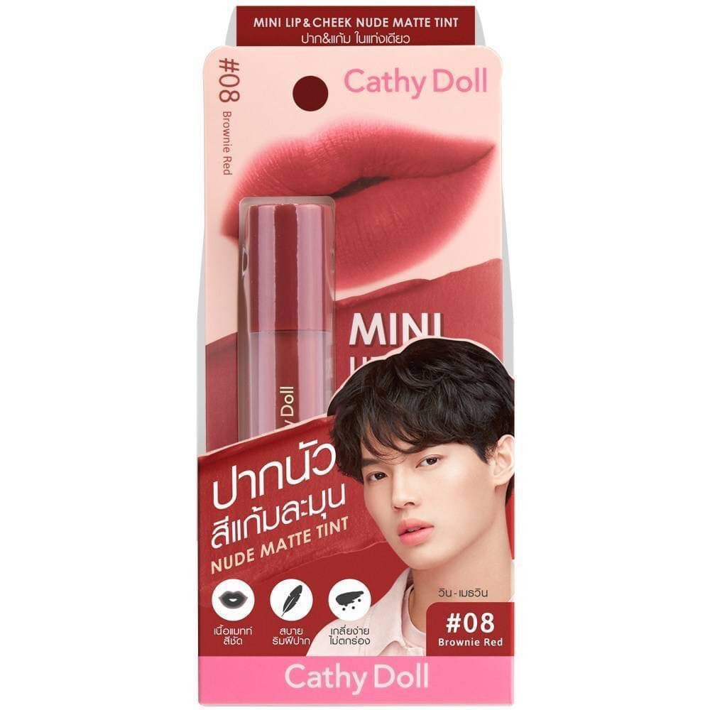 Son Kem Cathy Doll Mini Lip And Cheek Nude Matte Tint Thái Lan Chính Hãng
