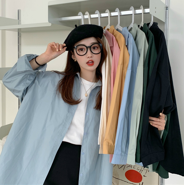 Áo Sơ Mi Trắng Dáng Rộng Thời Trang Thu Đông Hồng Kông Dành Cho Nữ 2021