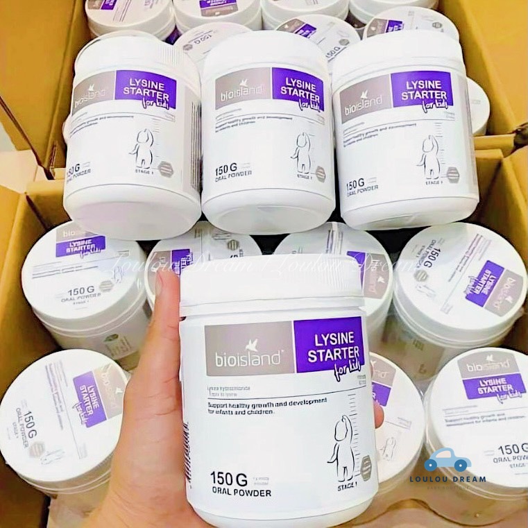 Bột tăng chiều cao Bio Island Lysine Starter Úc cho bé từ 7 tháng đến 5 tuổi - hộp 150g [AIR]