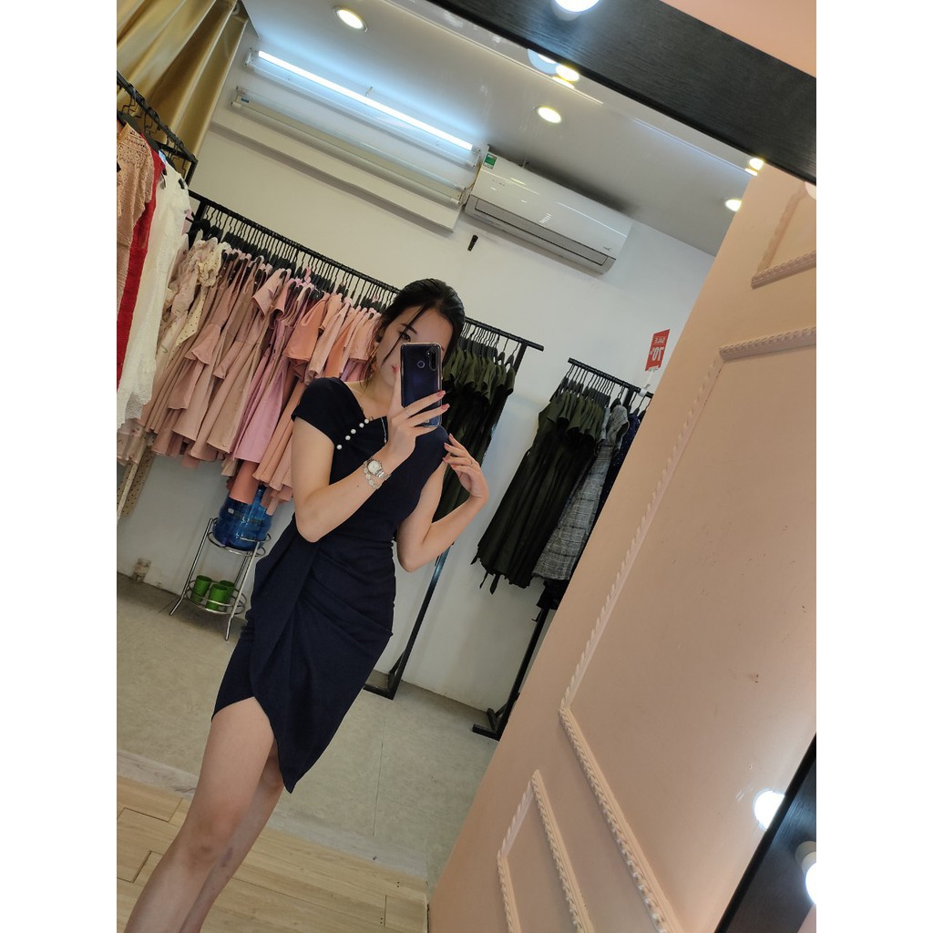 Đầm Ôm Body Cổ Chéo K189 - Mimosa Store (Hàng may thiết kế ,ảnh thật shop tự chụp)