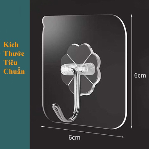 Móc Treo Dán Tường Treo Đồ Trong Suốt, Móc Gài Dán Tường Siêu Dính