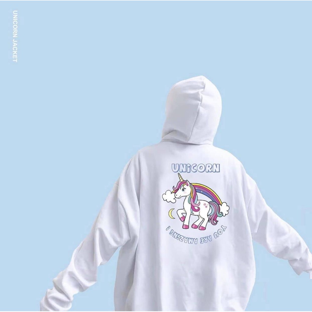 [MUST HAVE] Áo khoác hoodie nỉ dài tay in hình unicorn SIÊU ĐẸP  | BigBuy360 - bigbuy360.vn