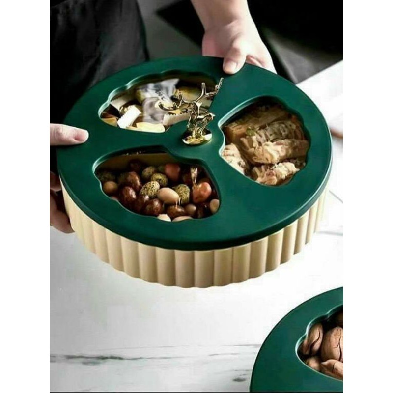 Khay mứt con hươu tết 2021 ⭐ PHong cách Bắc Âu ⭐ Khay hộp để bánh kẹo tết ⭐ Sang trọng và tinh tế ⭐ Mix 2 màu trending