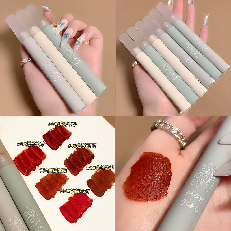 Son Kem Lì Kháng Nước Mềm Mịn Như Nhung 6 Màu Lựa Chọn