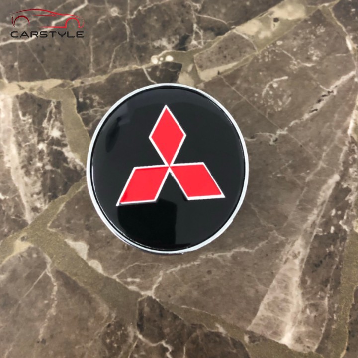 Logo chụp mâm, vành bánh xe ô tô hãng Mitsubishi /Kích thước 60mm/mã MTS60 Xpander Outlander, Lancer, Pajero sport