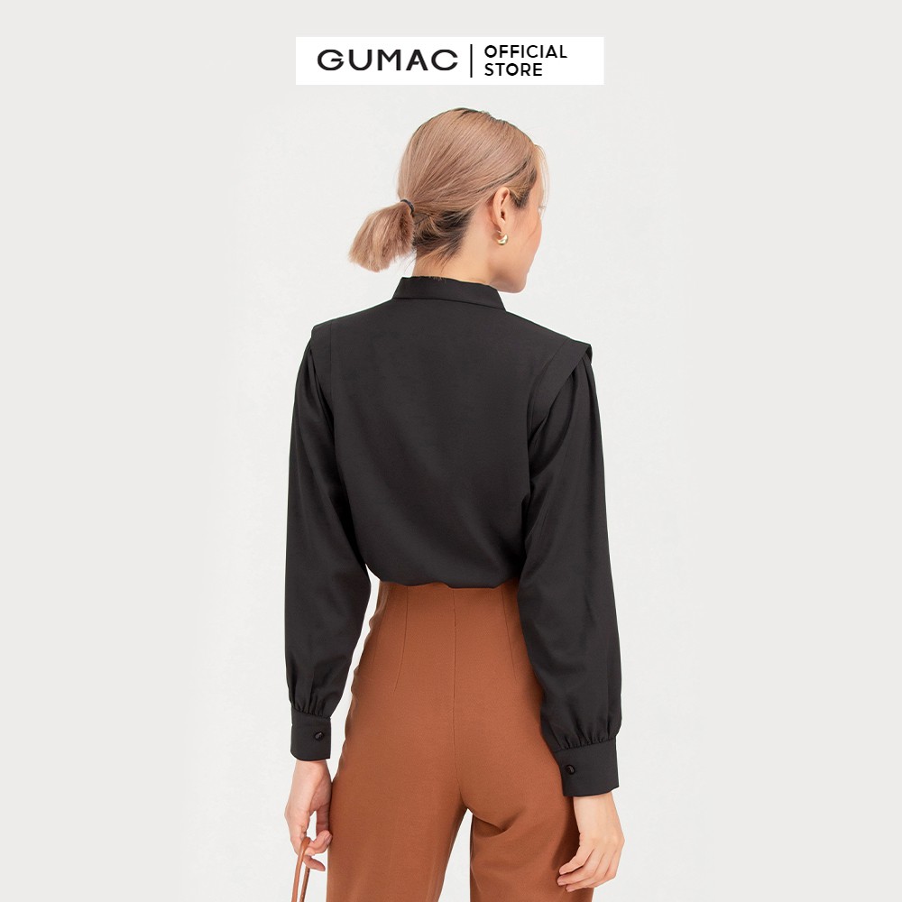 [Mã WABRGM11 giảm 10% đơn 250K] Áo sơ mi nữ viền lé, thanh lịch GUMAC AB753 | BigBuy360 - bigbuy360.vn