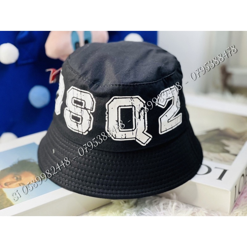 Mũ bucket vành cụp - nón tai bèo cụp in chữ Dquared2 năng động