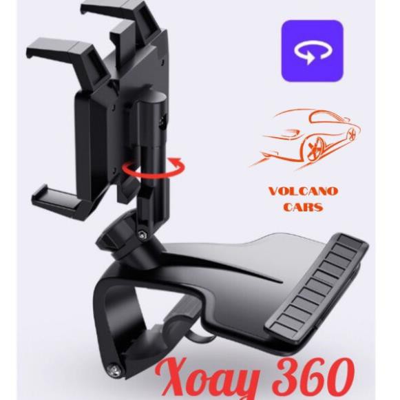 Giá đỡ kẹp điện thoại vô lăng để trên xe hơi ô tô xoay 360 độ chống rung treo đa điểm trên taplo, gương chiếu hậu