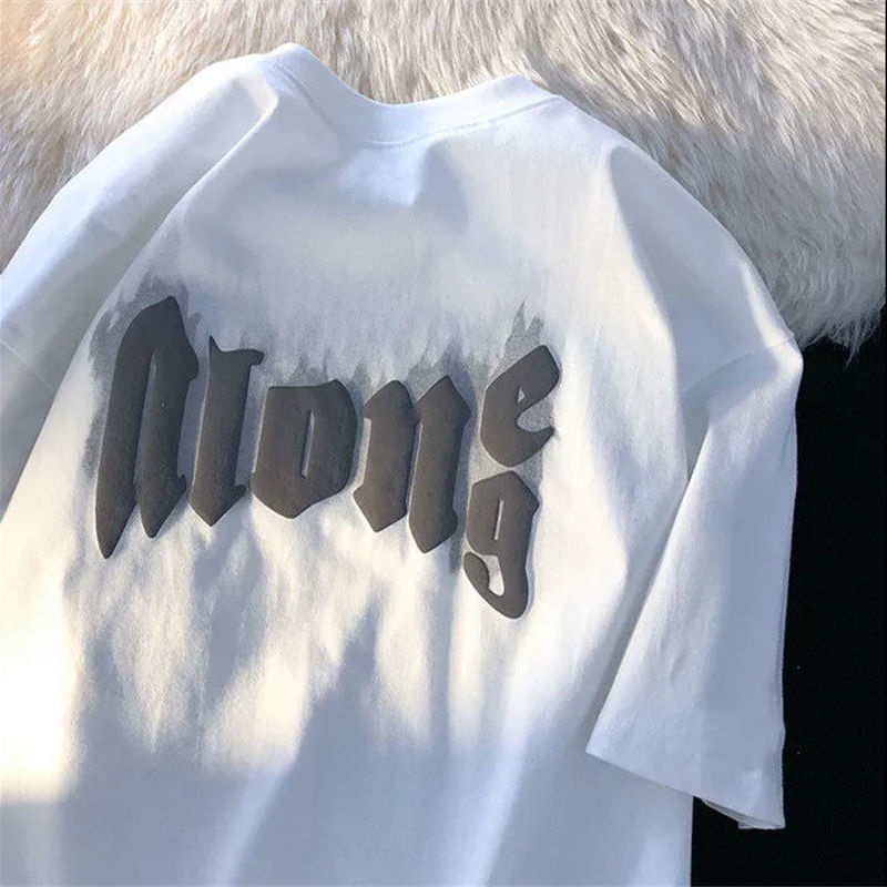 Áo Thun Tay Ngắn Cổ Tròn Dáng Rộng Phong Cách Harajuku Mỹ Thời Trang Mùa Hè Hàng Mới Dành Cho Nam Và Nữ 2022