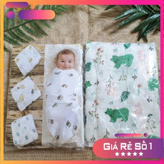 Khăn cotton aden 2 lớp đa năng dùng tắm hoặc quấn bé