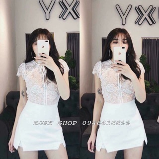 Chân váy xẻ trước