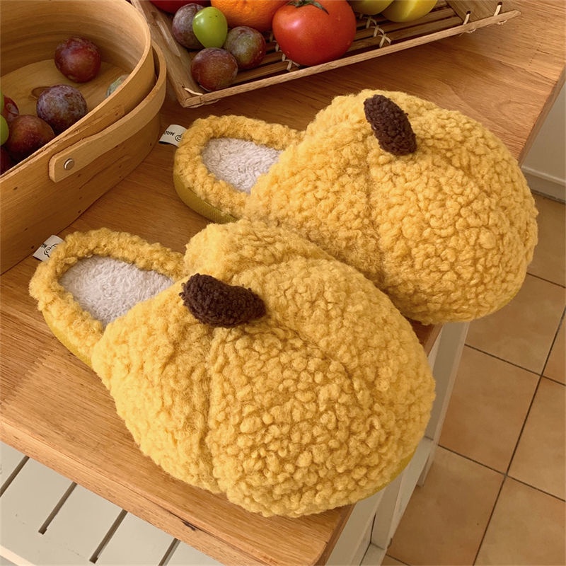 Oeteo Dép Bông Đi Trong Nhà Hình Bí Ngô Dễ Thương Cho Nam Và Nữ