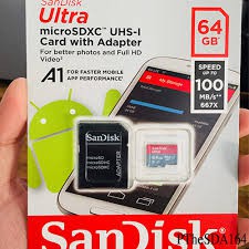 Thẻ nhớ Micro SD Scandisk 32Gb/64Gb/128GB class 10 -80Mb (BH 5 năm)