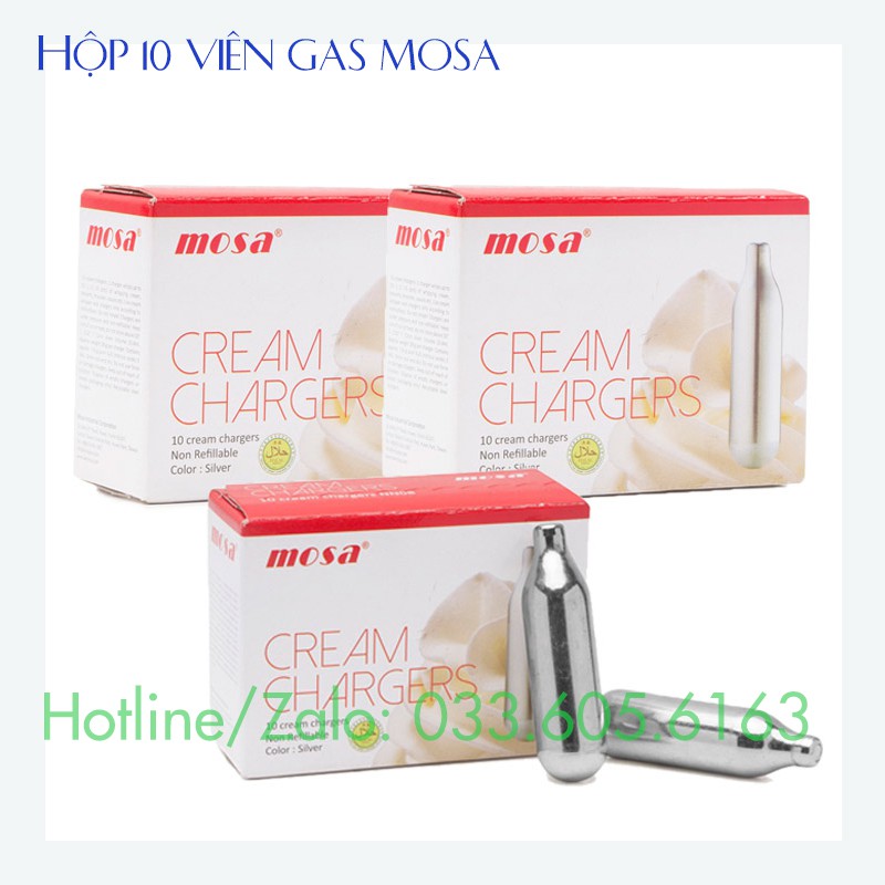 Hộp Ga Mosa 10 Viên dùng cho Bình xịt kem