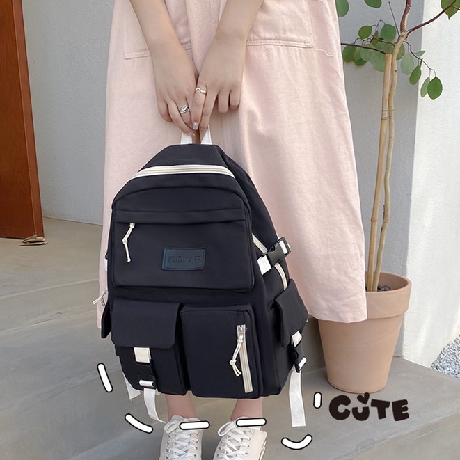 Balo nam nữ, Balo du lịch vải dù ulzzang đi học thời trang chống nước nhiều ngăn đựng laptop cao cấp Hàn Quốc