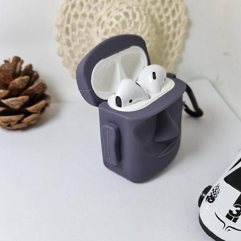 Vỏ Bảo Vệ Hộp Sạc Tai nghe không dây AirPods 1 2 Pro Bằng Silicon Hình Tượng Đá Dễ Thương