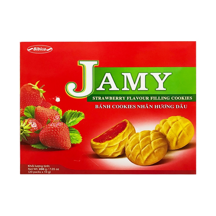 Bánh Nướng Nhân Mứt Cam Dâu Nho Bibica Jamy Hộp 200G