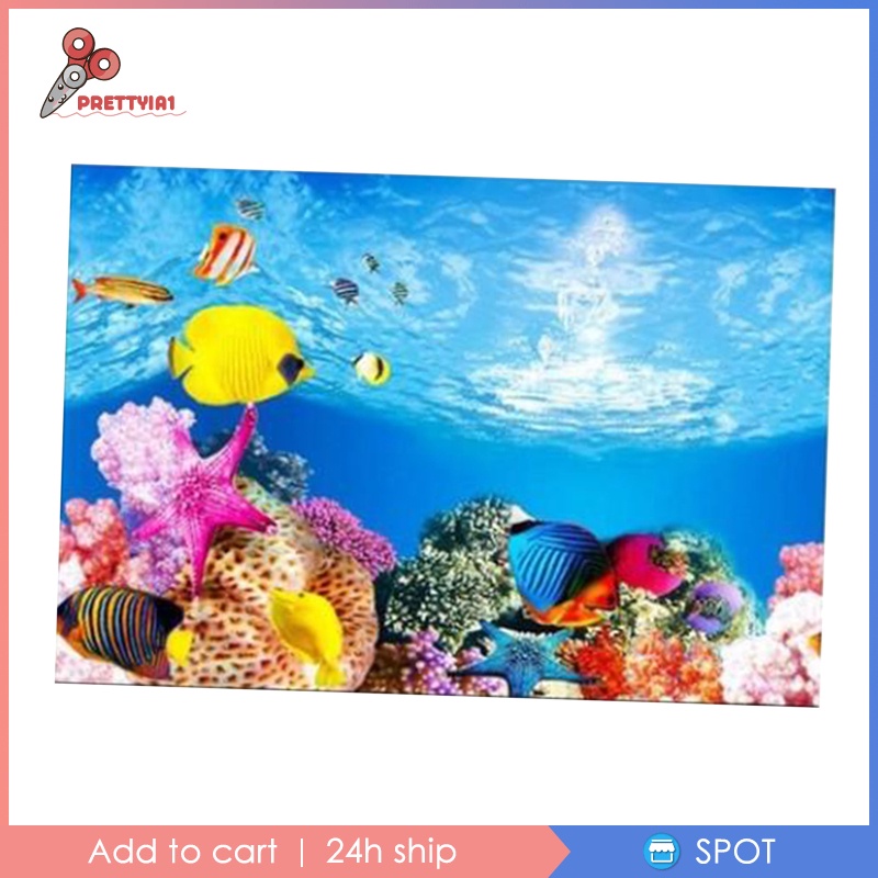 1 Tấm Phông Nền PVC Hiệu Ứng Đại Dương 3D Chống Nước Trang Trí Bể Cá