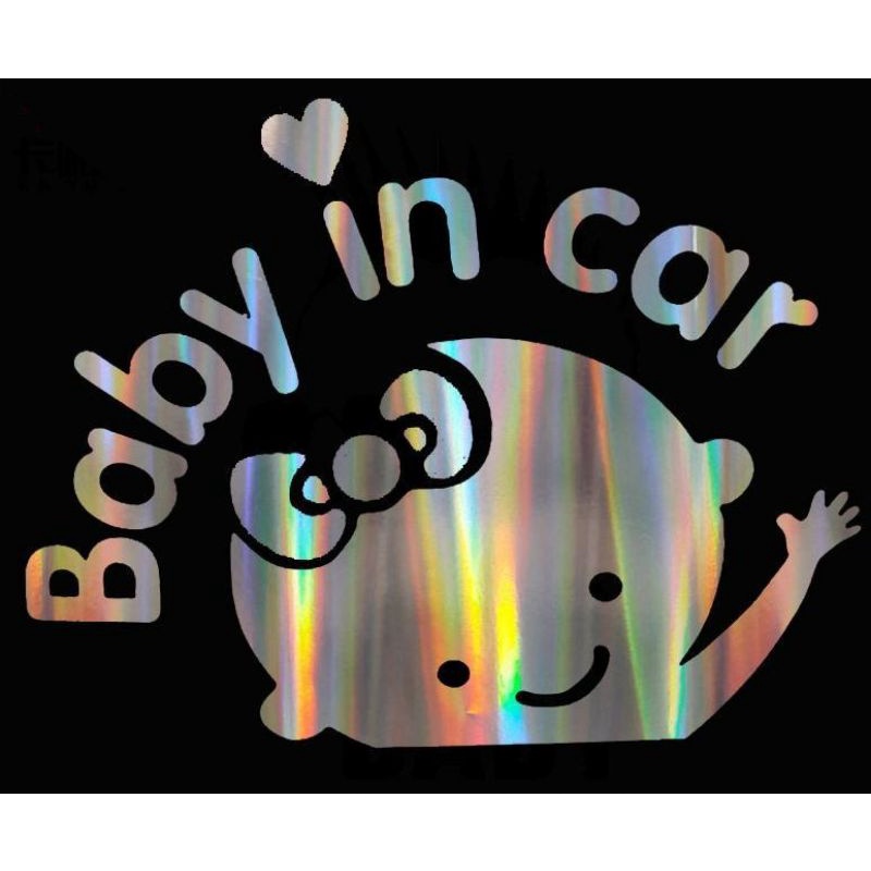 Tem decal dán xe hơi xe ô tô BABY IN CAR, BABY ON BROAD