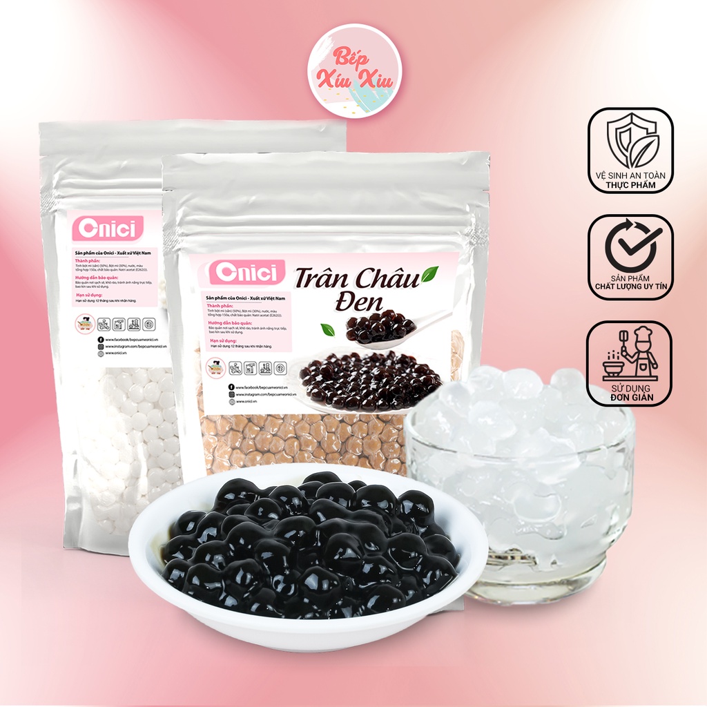 Trân châu đen BẾP XÍU XIU nguyên liệu trà sữa 500g-1kg