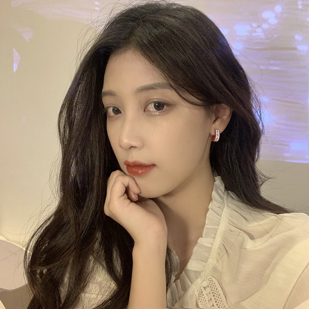 Bông Tai Mạ Bạc 925 Hình Chữ U Kiểu Dáng Mới Lạ Phong Cách Hàn Quốc