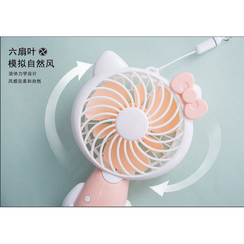 (THANH LÝ) Quạt hello kitty có đèn đứng được (MÈO ĐỨNG)