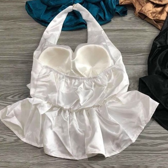 Áo phi lụa hở lưng cổ gài sexy (Có sẵn mod )