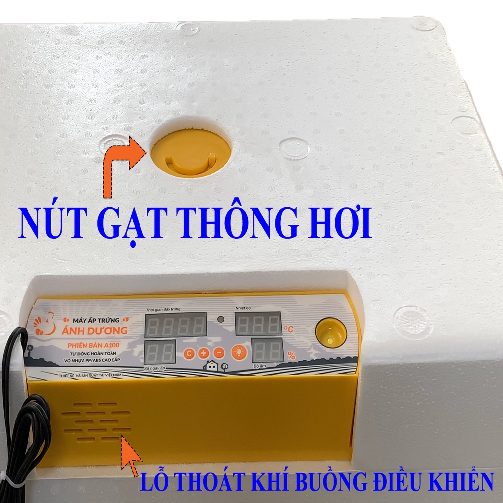 [HÀNG CHÍNH HÃNG] Máy Ấp Trứng Mini Ánh Dương A100 | Máy Ấp Trứng Phiên Bản Vỏ Nhựa ABS - 2 Khay Nhựa